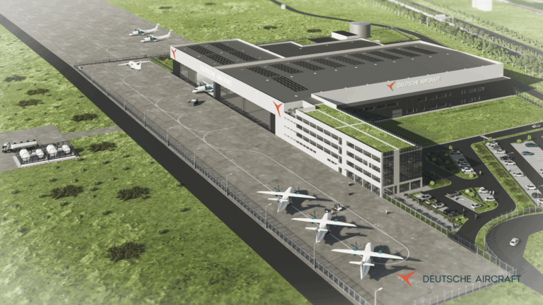Grundsteinlegung für neue Endmontagelinie von Deutsche Aircraft in Leipzig/Halle