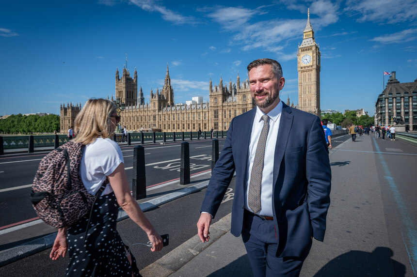 Staatsminister Martin Dulig in London.